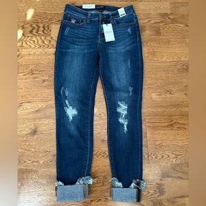 NWT Judy Blue Mid Rise Skinny Fit Jeans JB82113DK Size 7/28
